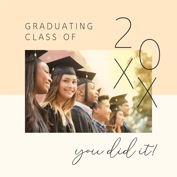 Graduating class orange modern-simple