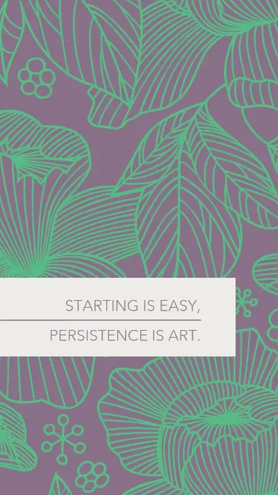 Persistence is art green vintage-botanical