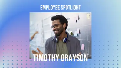 Employee spotlight blue modern-bold