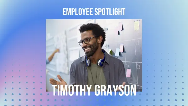 Employee spotlight blue modern-bold