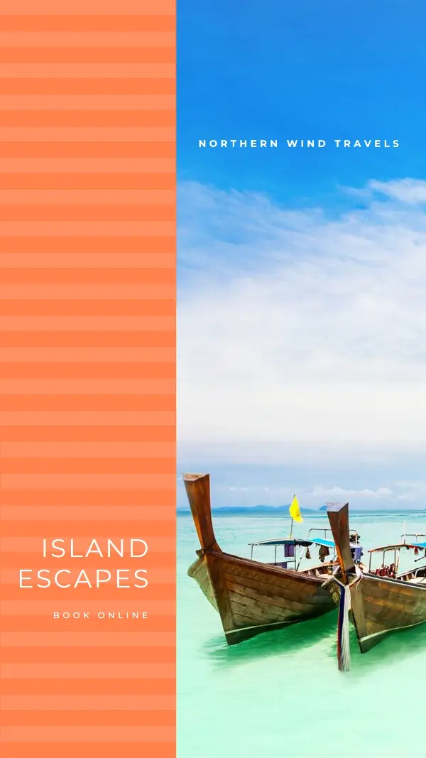 Island escapes orange modern-simple