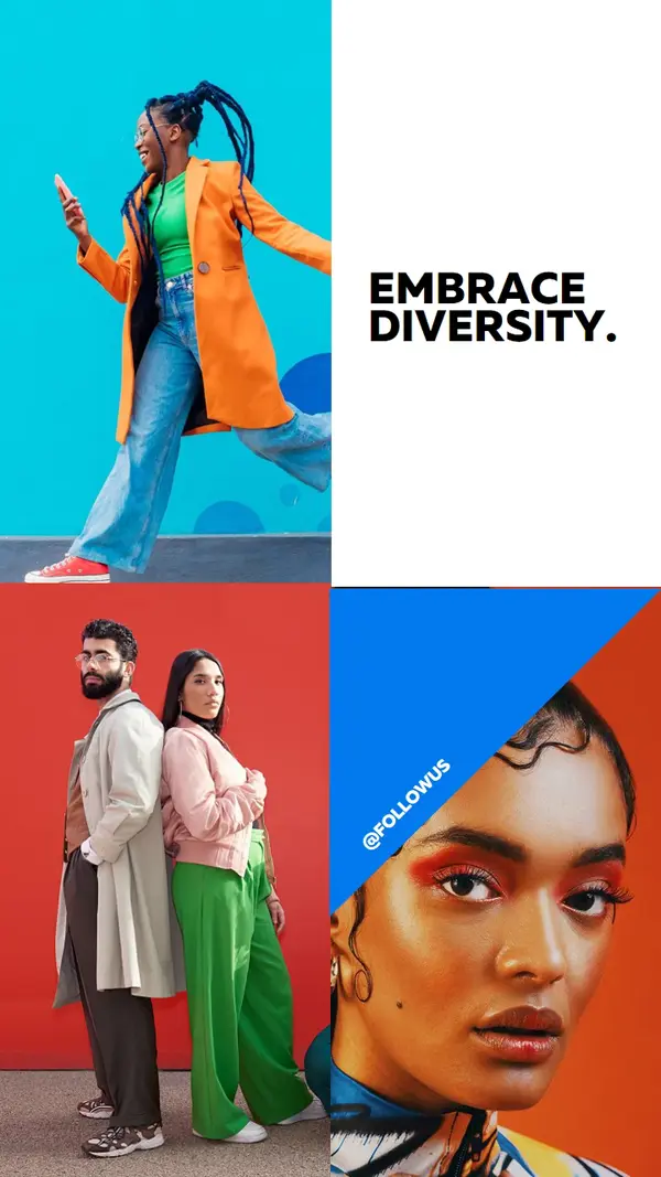 Embrace diversity blue modern-bold