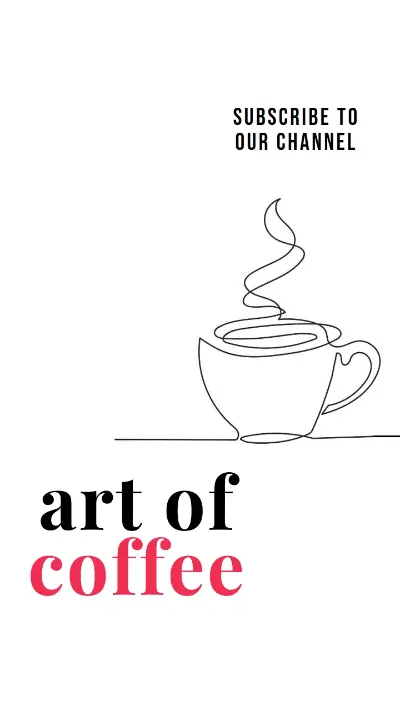 Art of coffee white whimsical-line