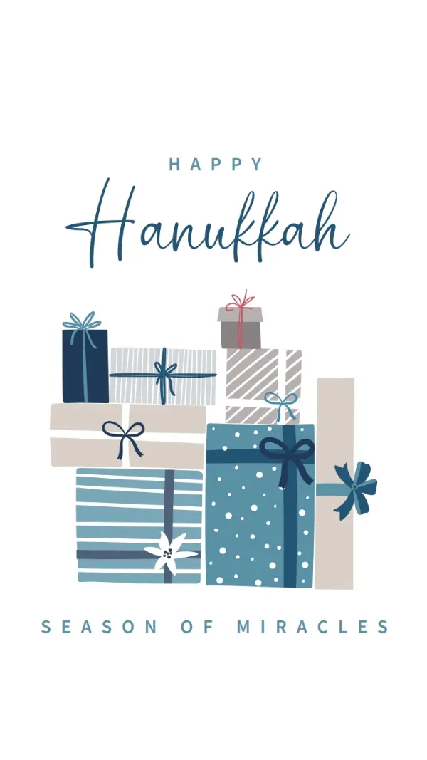 Have a blessed Hanukkah white whimsical-color-block