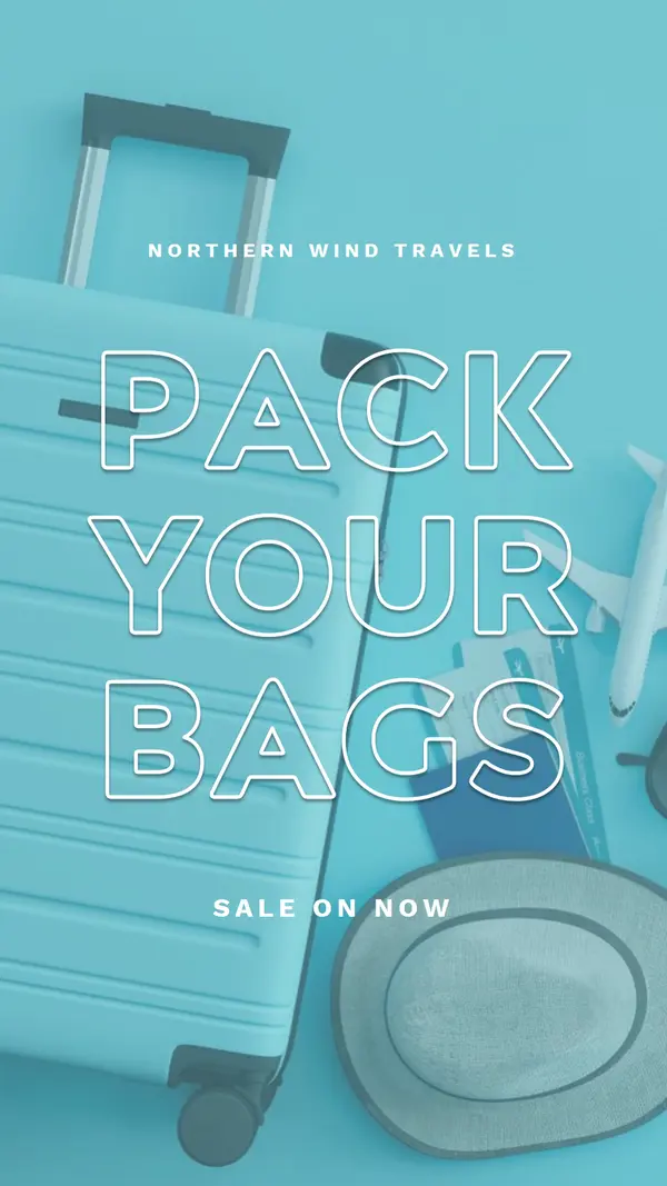 Pack your bags blue modern-bold