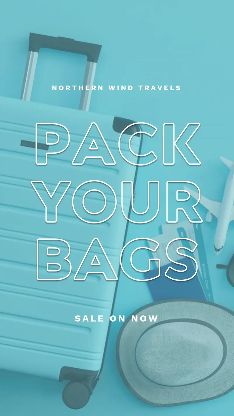 Pack your bags blue modern-bold