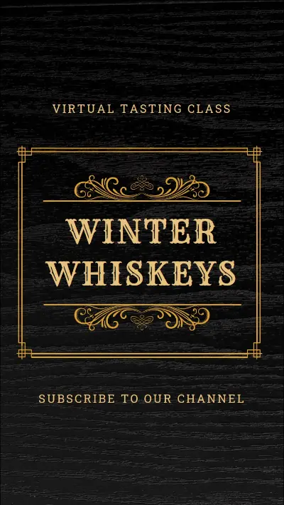 Winter whiskeys black vintage-retro