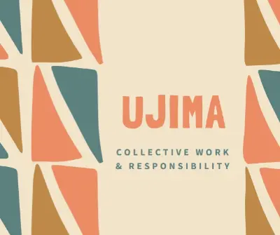 The Kwanzaa principle of Ujima orange whimsical-color-block