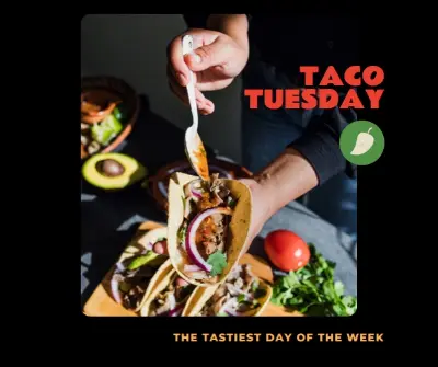 Let's taco 'bout Tuesday black modern-simple