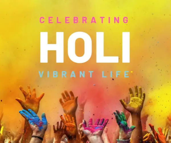 Holi festival of colors yellow modern-bold