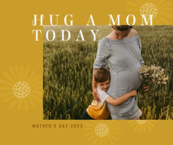 Give mom a hug yellow organic-boho