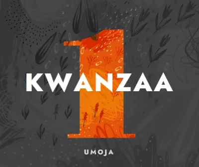 Celebrate the first day of Kwanzaa gray organic-simple