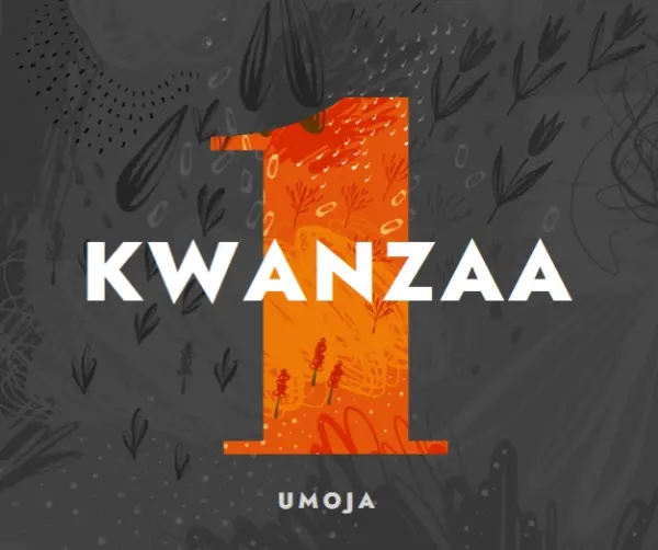 Celebrate the first day of Kwanzaa gray organic-simple