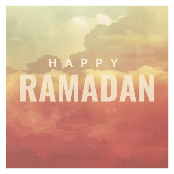 Happy Ramadan greetings orange vintage-retro