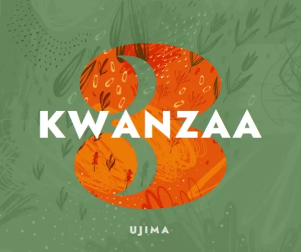 Celebrate the third day of Kwanzaa green organic-simple