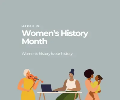 Celebrate Women's History Month gray modern-color-block