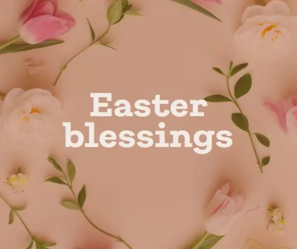 Easter blessings pink modern-simple