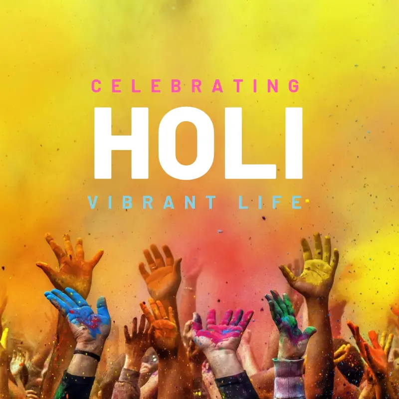 Holi festival of colors yellow modern-bold