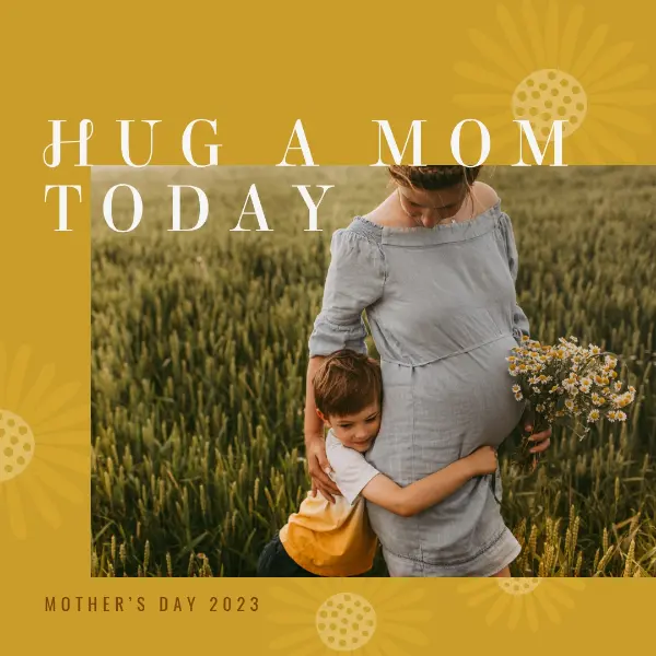 Give mom a hug yellow organic-boho