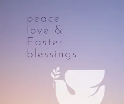 Peace and love on Easter purple modern-simple