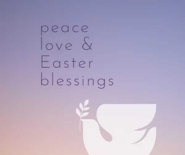 Peace and love on Easter purple modern-simple