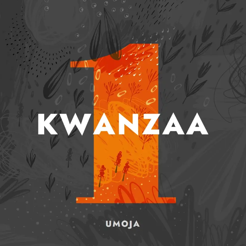 Celebrate the first day of Kwanzaa gray organic-simple