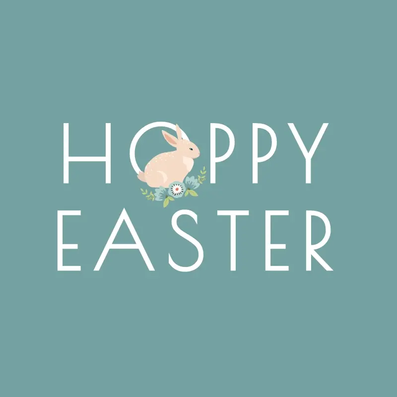 Hoppy Easter green modern-simple