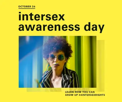 Show up for Intersex Rights yellow modern-bold