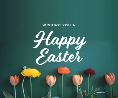 Wish you a happy Easter green modern-simple