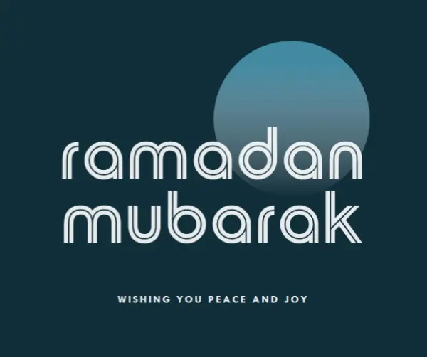 Ramadan Mubarak moon blue vintage-retro