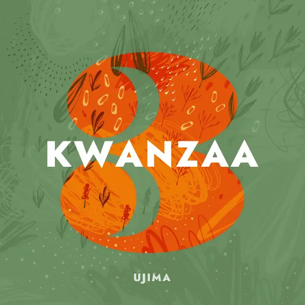 Celebrate the third day of Kwanzaa green organic-simple