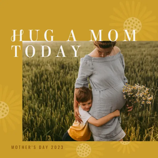 Give mom a hug yellow organic-boho