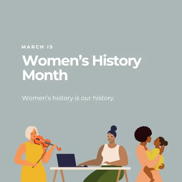 Celebrate Women's History Month gray modern-color-block