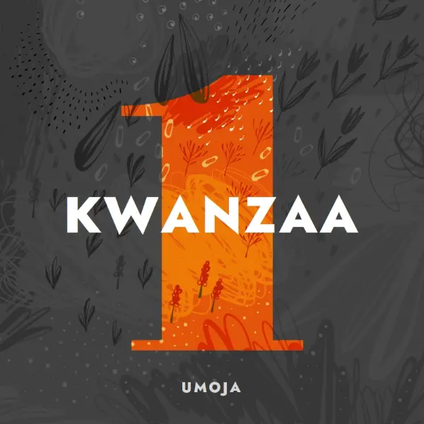 Celebrate the first day of Kwanzaa gray organic-simple