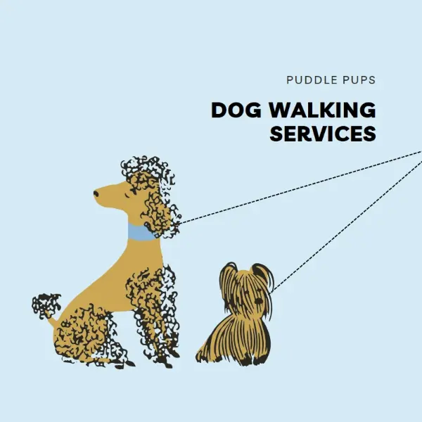 Let's go walkies blue whimsical-line