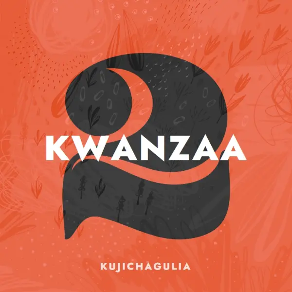 Celebrate the second day of Kwanzaa orange organic-simple