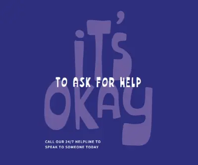 It's okay to ask for help purple whimsical-color-block