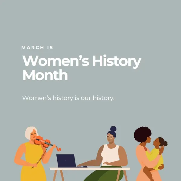 Celebrate Women's History Month gray modern-color-block