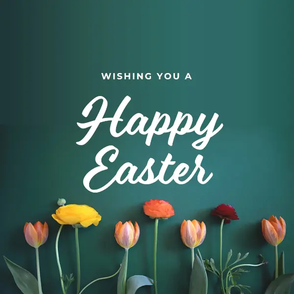 Wish you a happy Easter green modern-simple