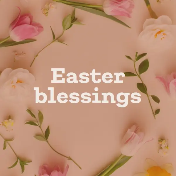 Easter blessings pink modern-simple