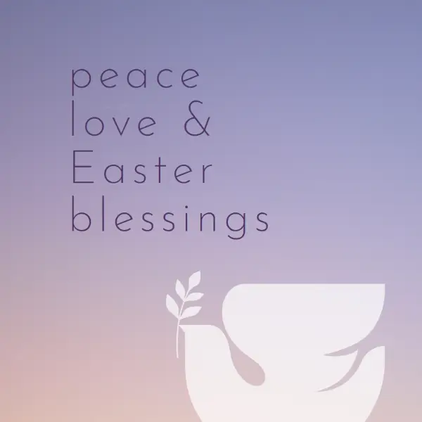 Peace and love on Easter purple modern-simple