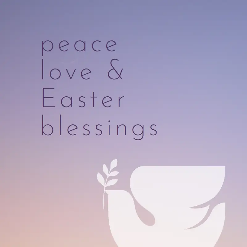 Peace and love on Easter purple modern-simple