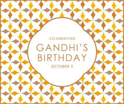 Honoring Gandhi on his birthday orange modern-simple