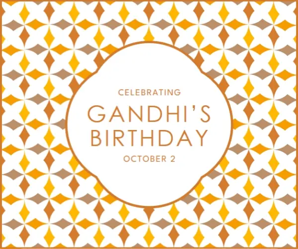 Honoring Gandhi on his birthday orange modern-simple