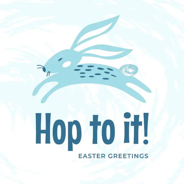 Hop to it blue whimsical-color-block