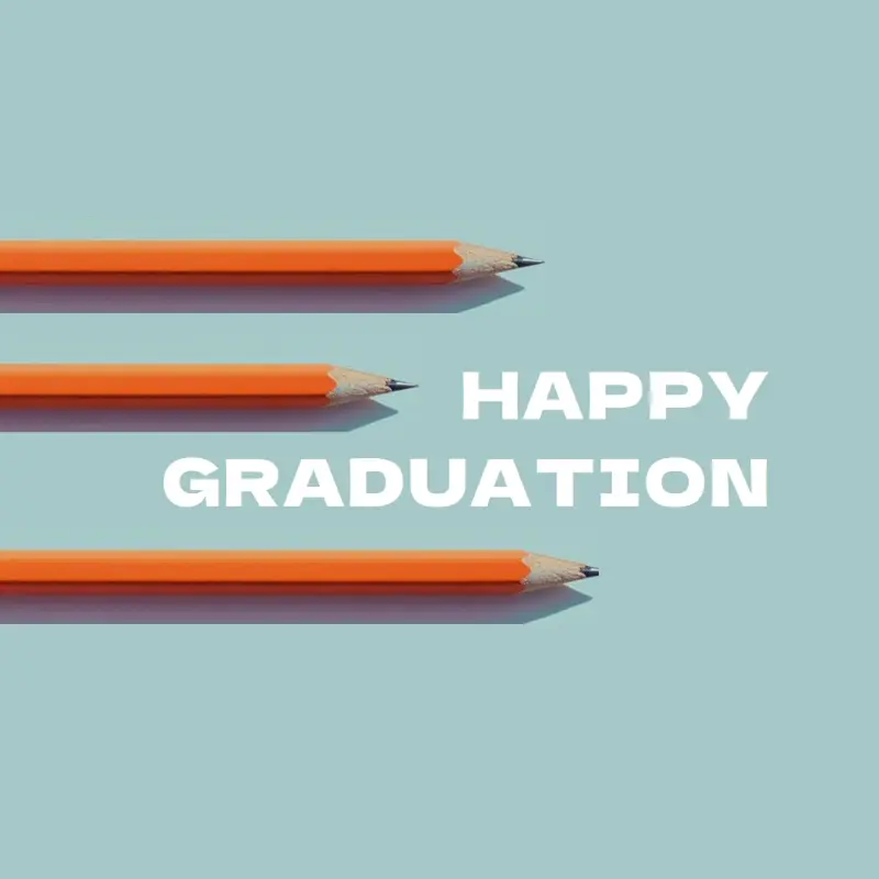 Happy graduation blue modern-bold