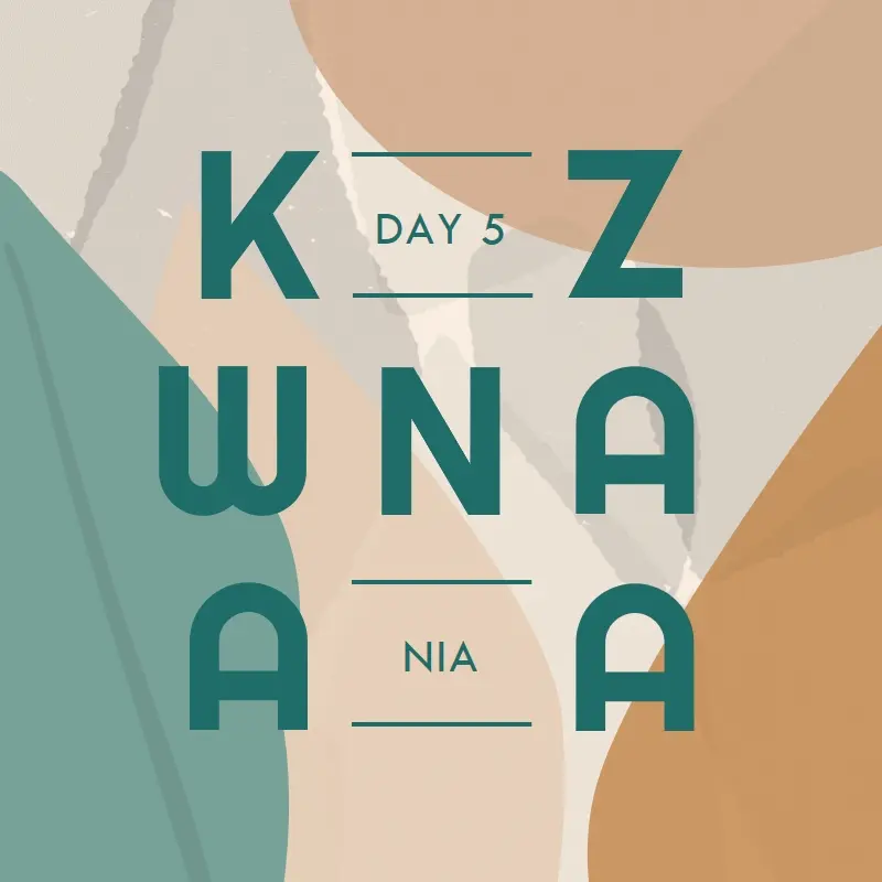 Nia for Kwanzaa brown organic-simple