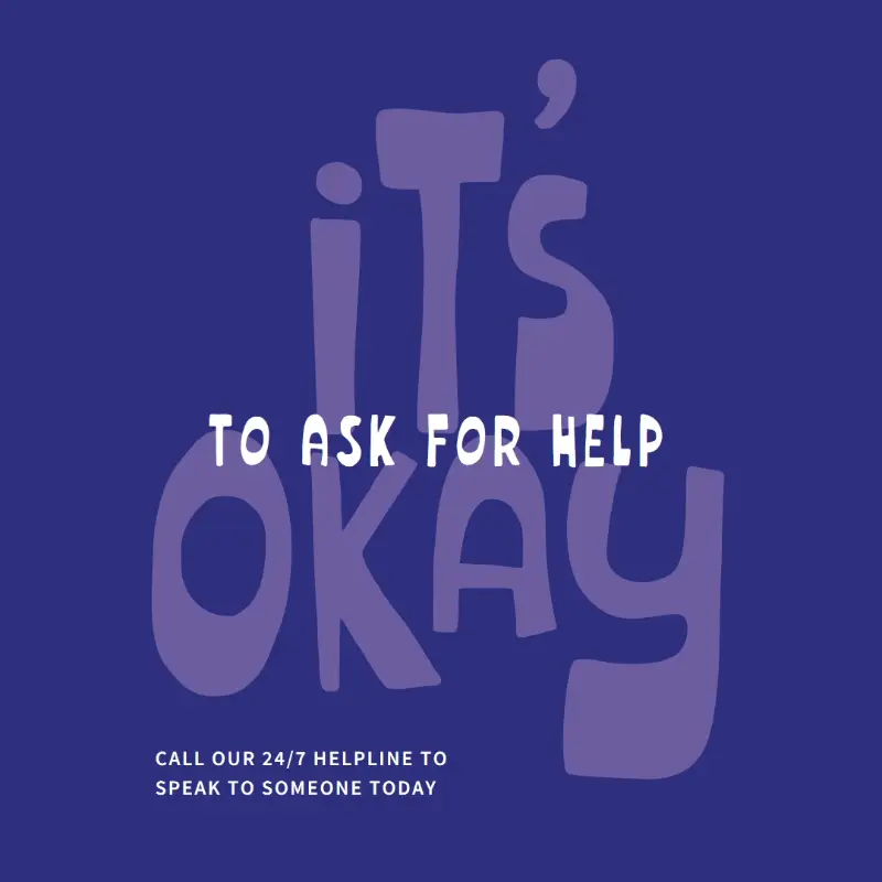 It's okay to ask for help purple whimsical-color-block