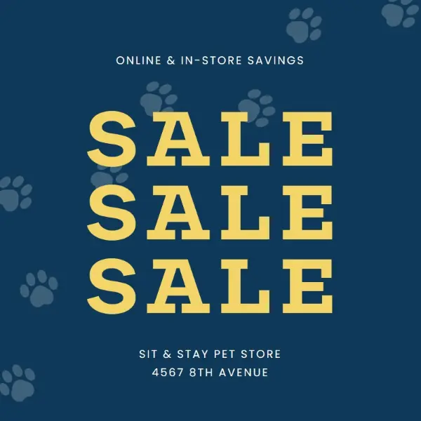 Pet sale blue modern-simple