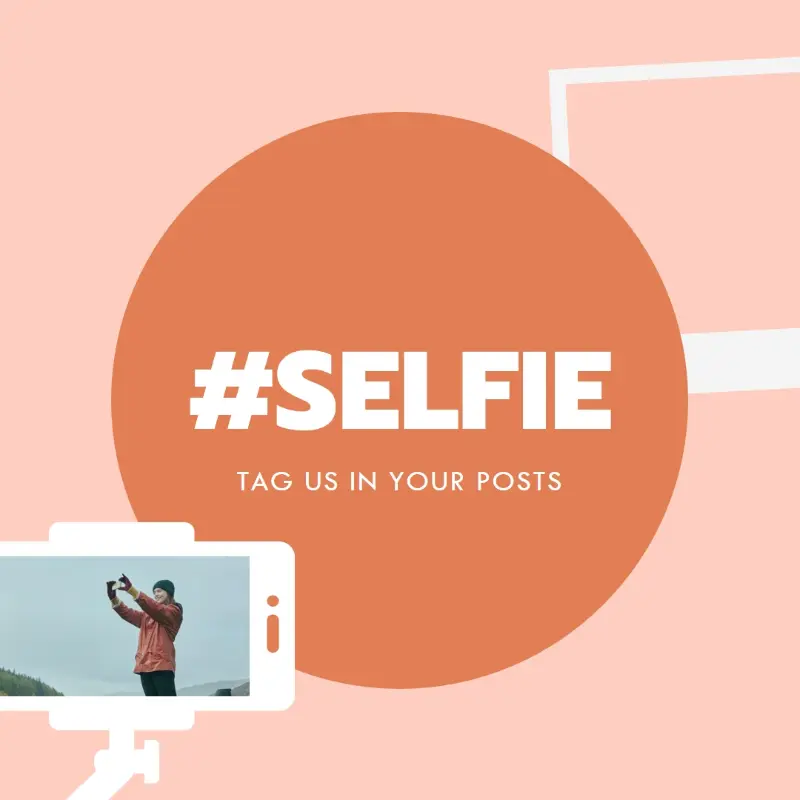 Selfie schtick orange modern-color-block